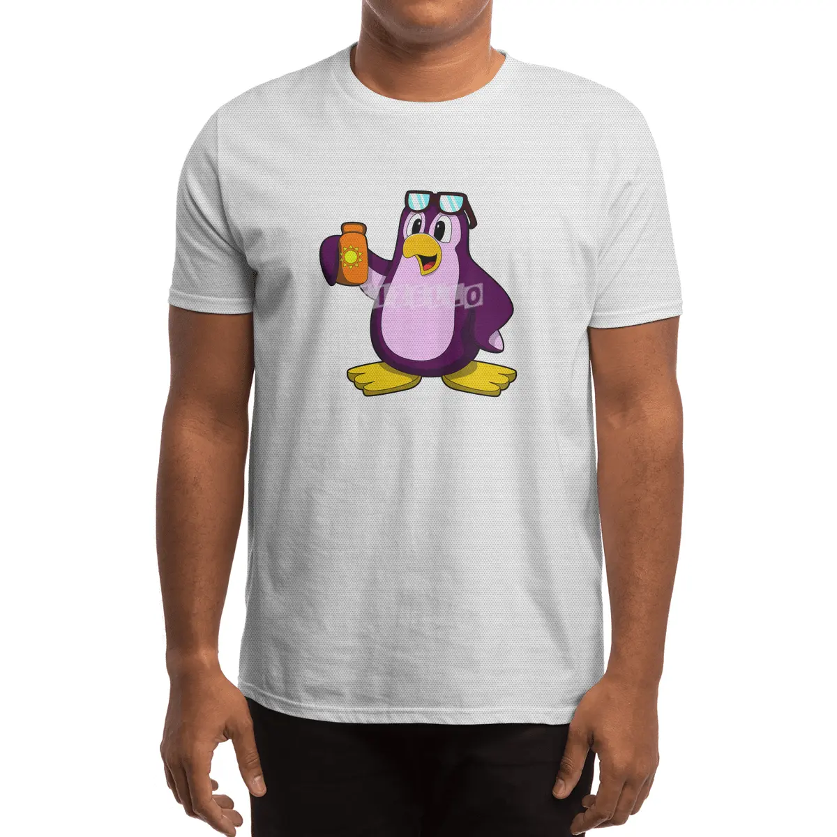 Penguin with Suncream & Sunglasses Spor T-Shirt