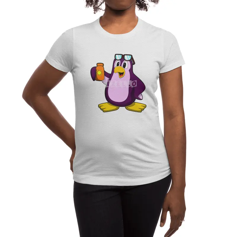 Penguin with Suncream & Sunglasses Spor T-Shirt