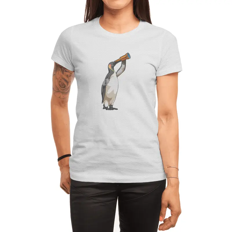 Penguin with Telescope Spor T-Shirt