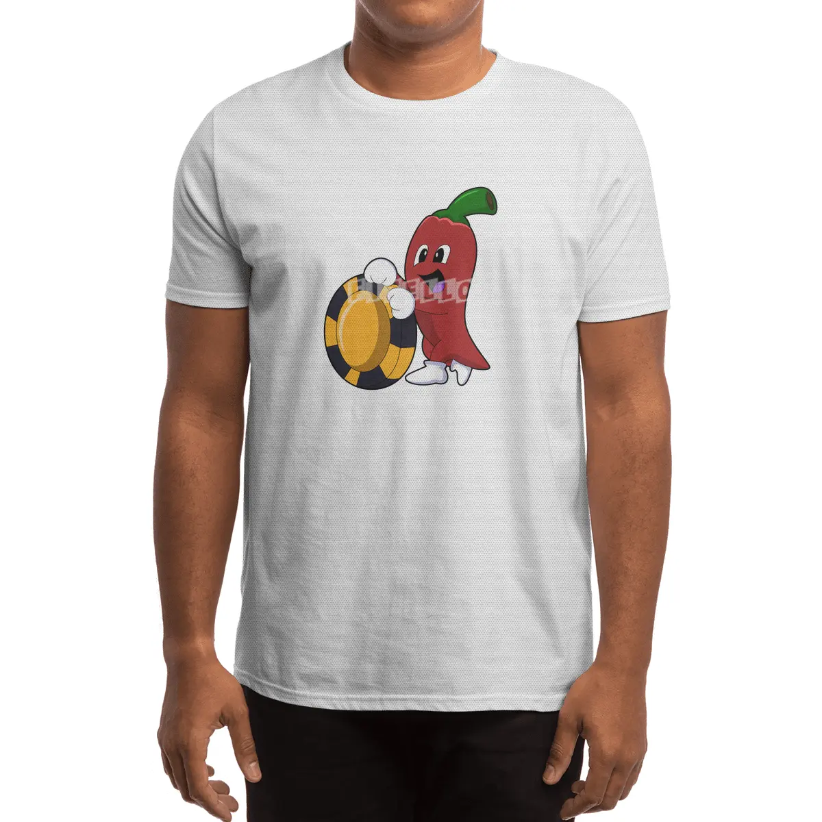 Pepper at Poker with Poker chips Spor T-Shirt