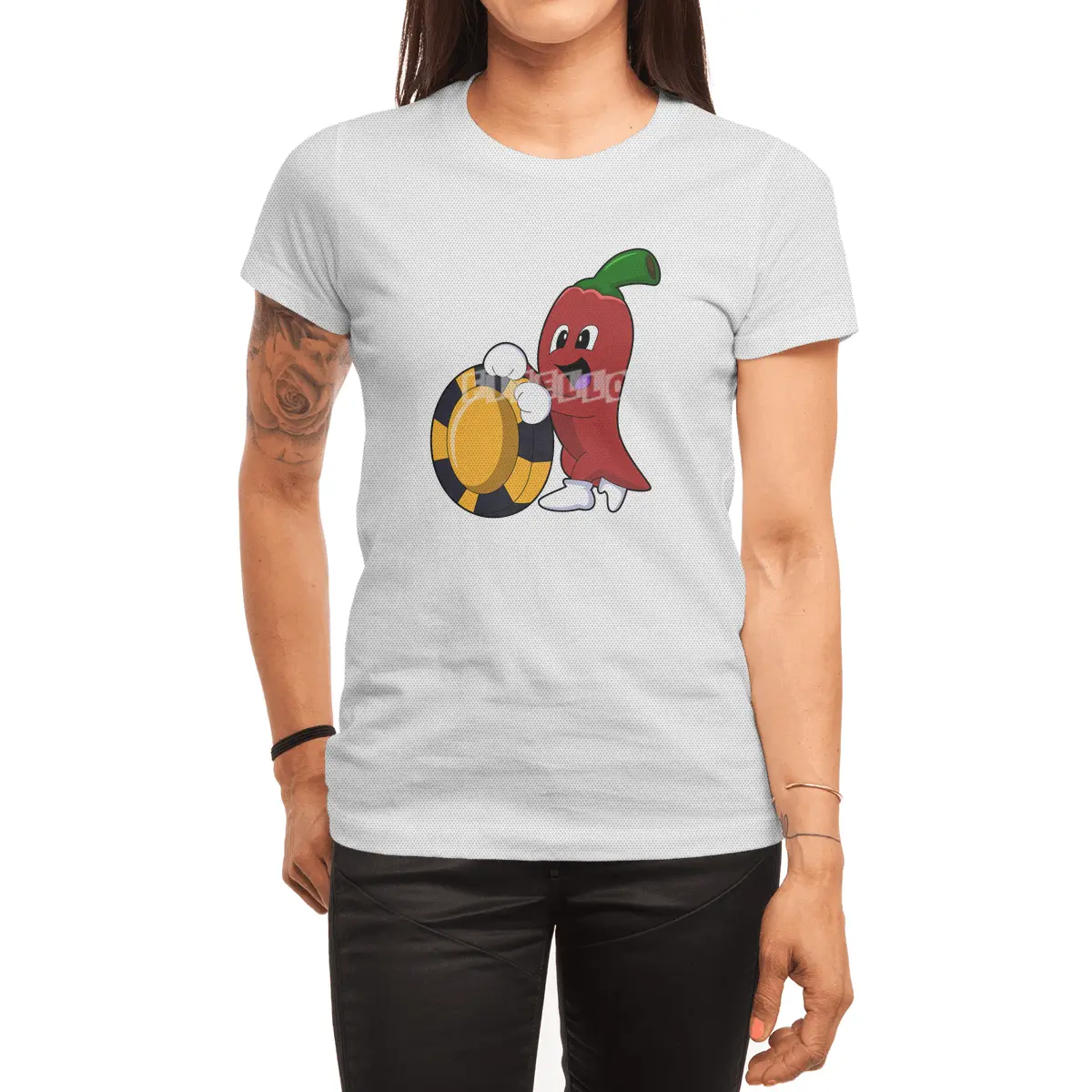 Pepper at Poker with Poker chips Spor T-Shirt
