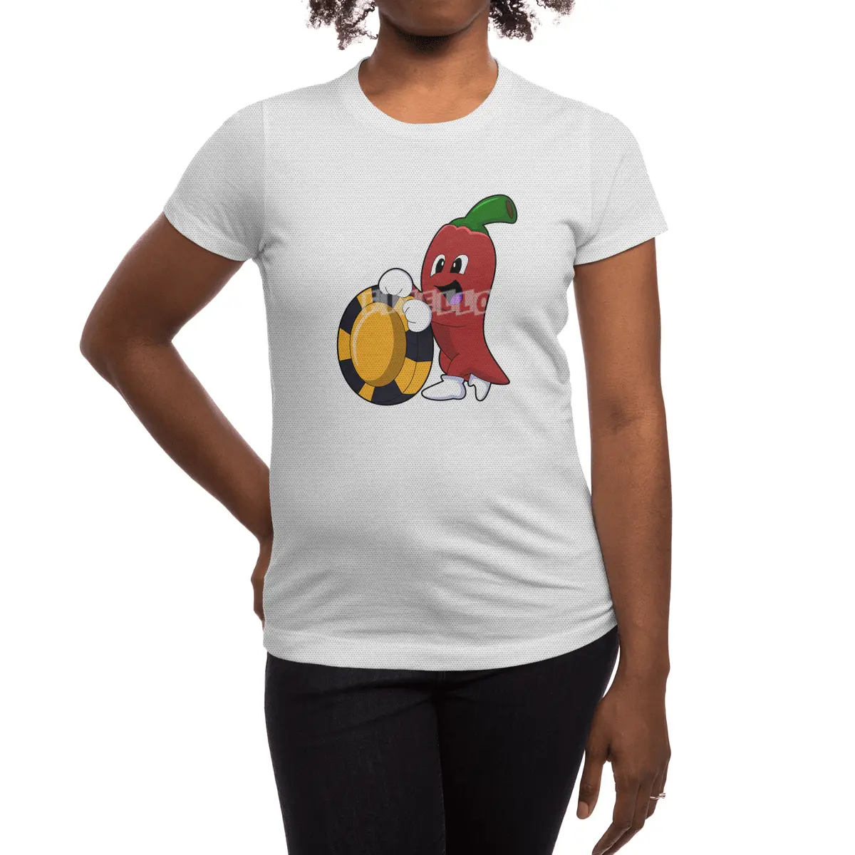 Pepper at Poker with Poker chips Spor T-Shirt