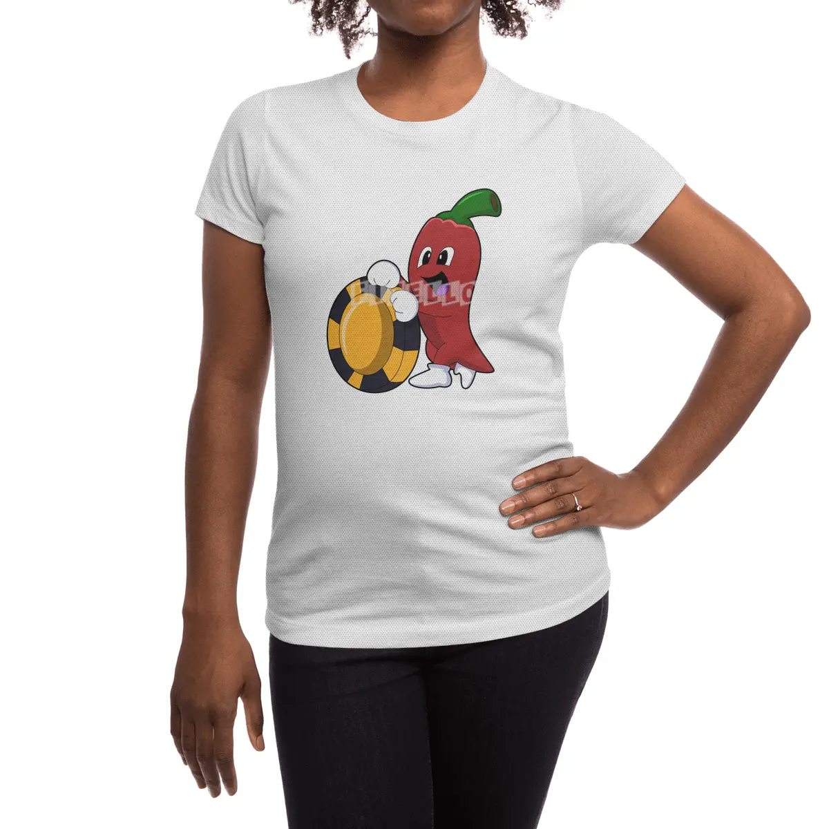 Pepper at Poker with Poker chips Spor T-Shirt