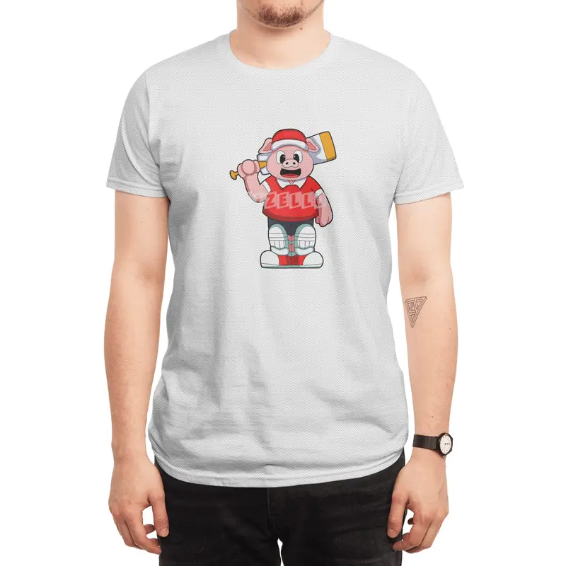 Pig as Batsman with Cricket bat Spor T-Shirt