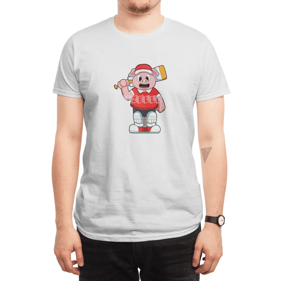 Pig as Batsman with Cricket bat Spor T-Shirt