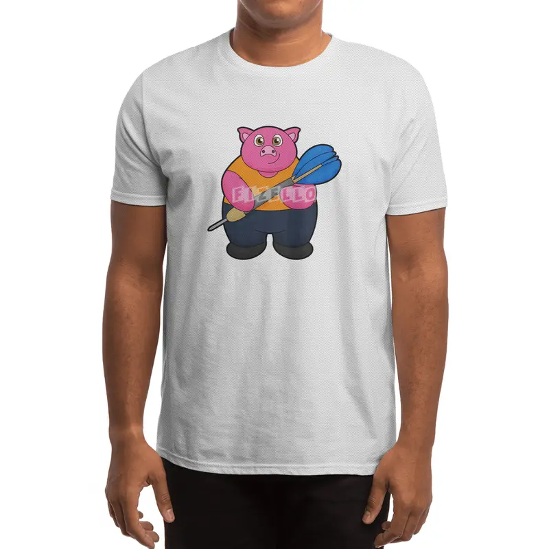 Pig as Dart player with Darts Spor T-Shirt