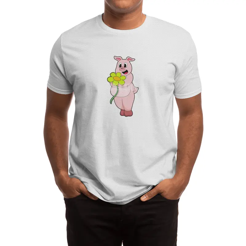 Pig with yellow Flower Spor T-Shirt