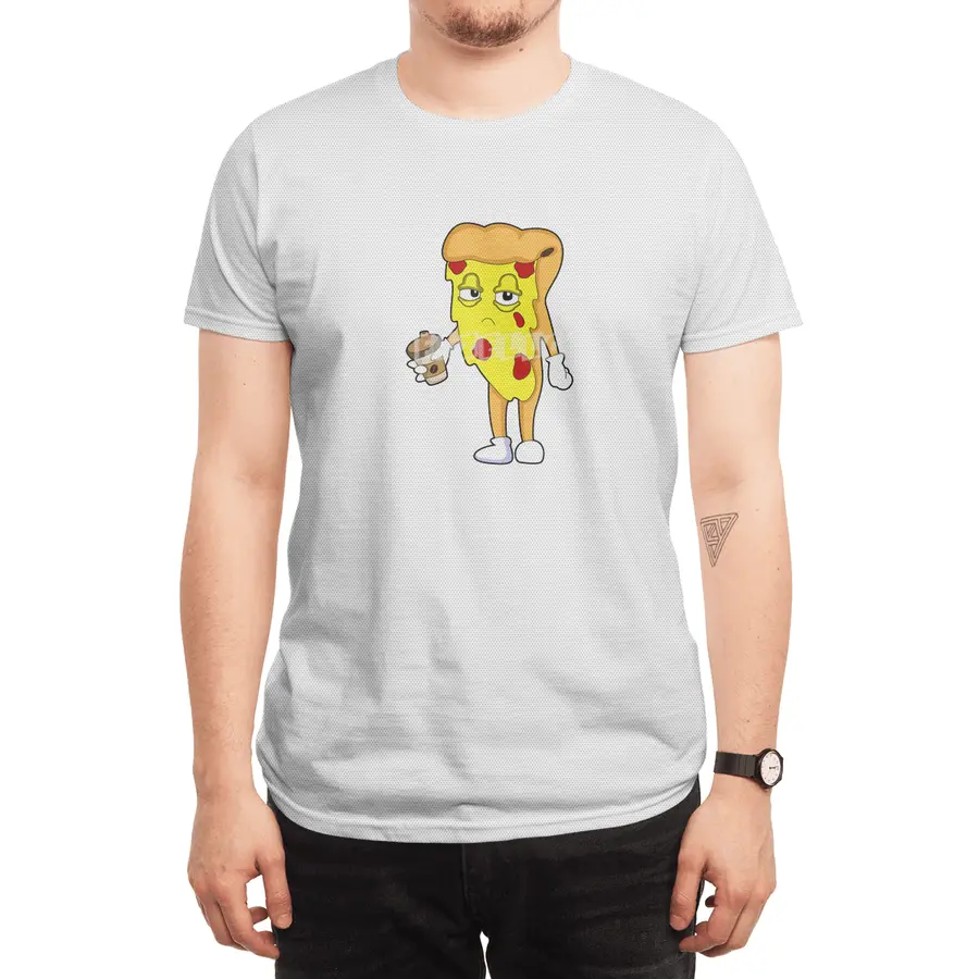 Pizza with Salami Cheese & Coffee Spor T-Shirt