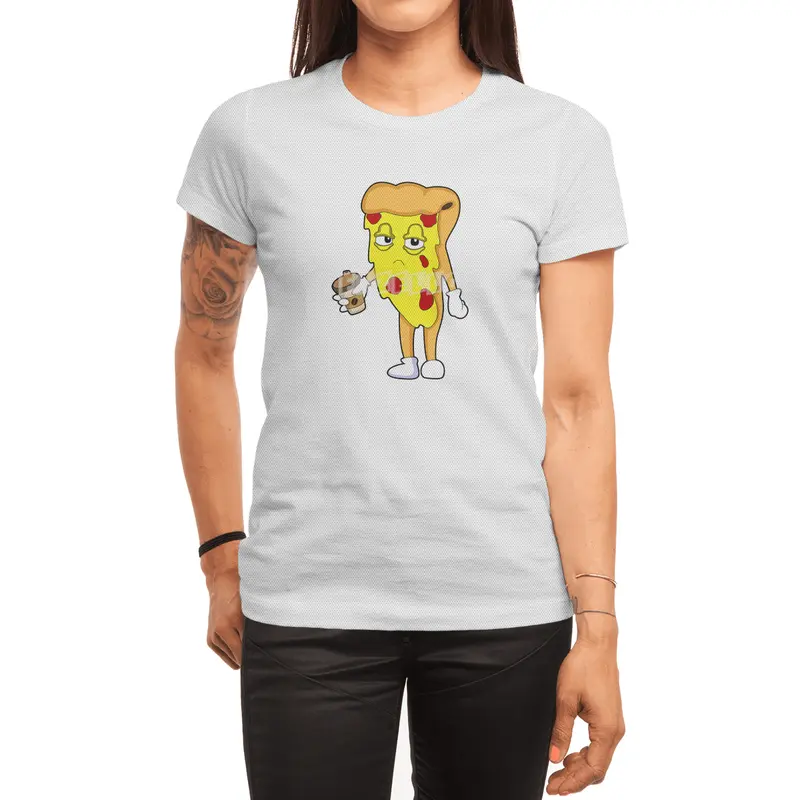 Pizza with Salami Cheese & Coffee Spor T-Shirt