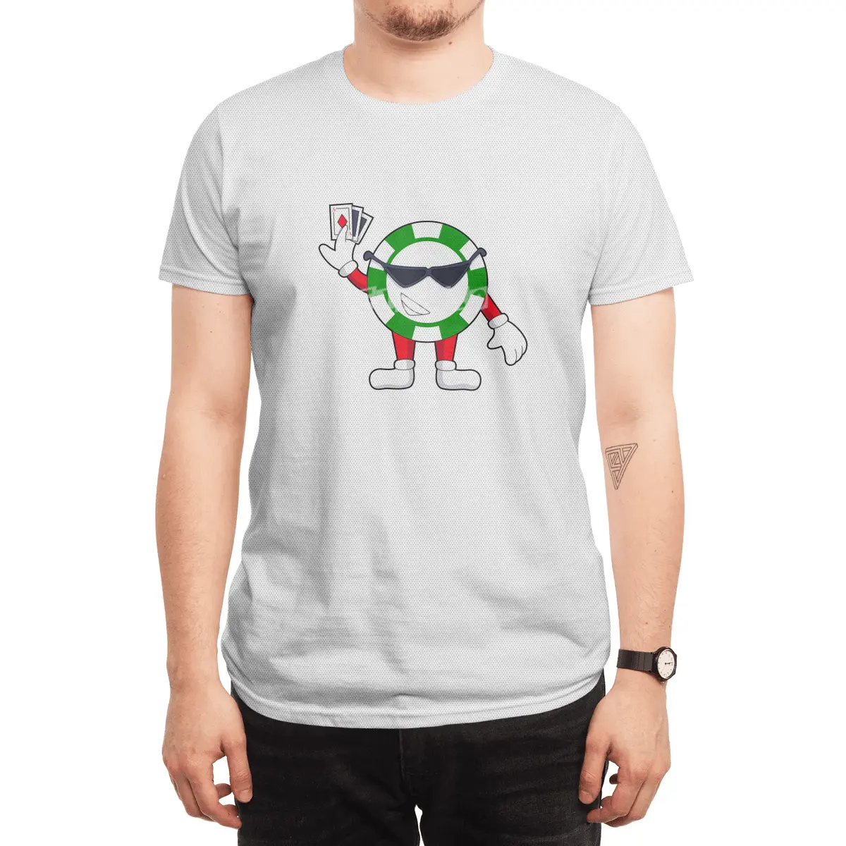 Poker chip with Poker cards Spor T-Shirt