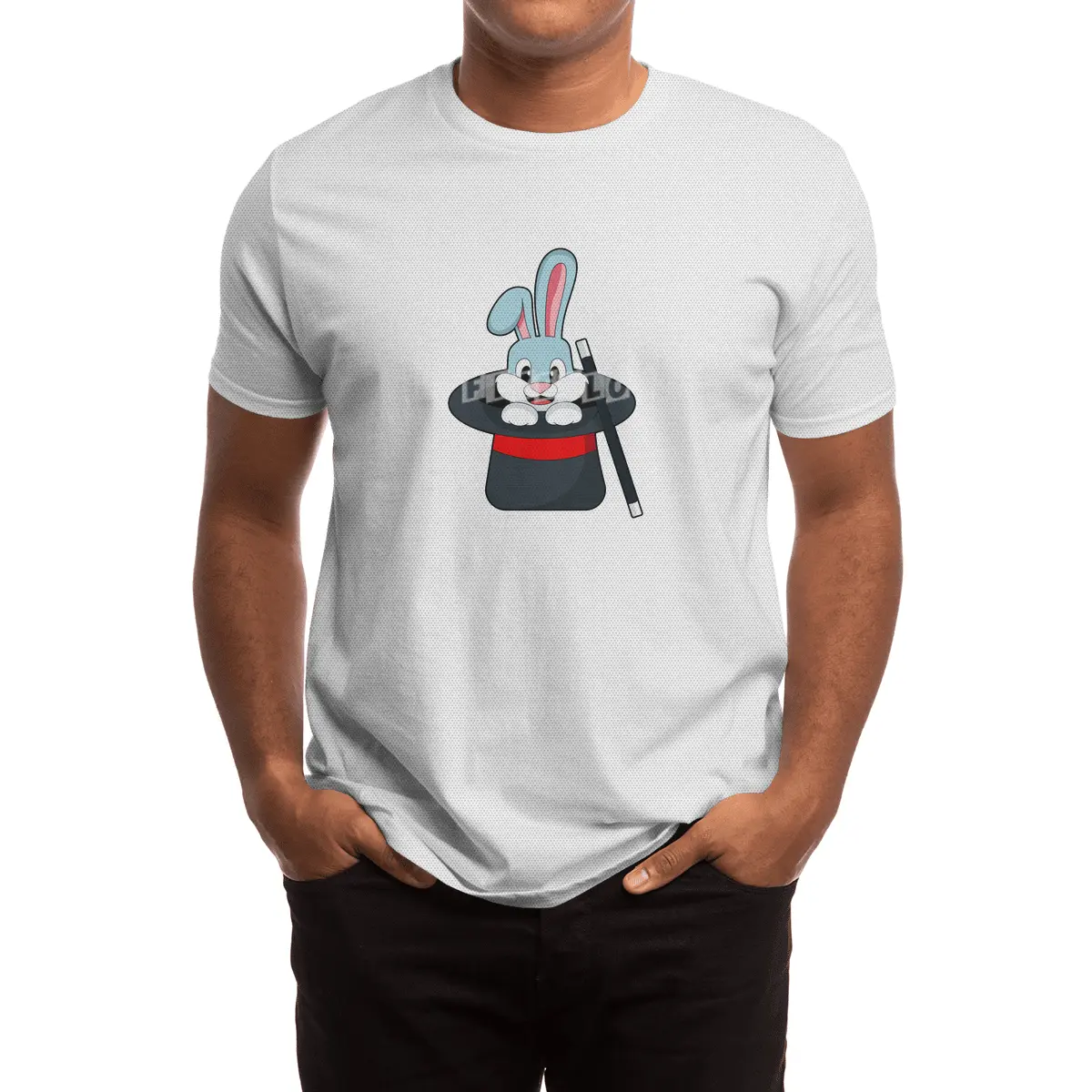 Rabbit at Magic with Wand & Hat Spor T-Shirt