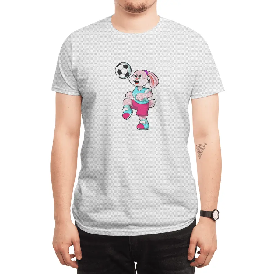 Rabbit at Sports with Soccer Spor T-Shirt
