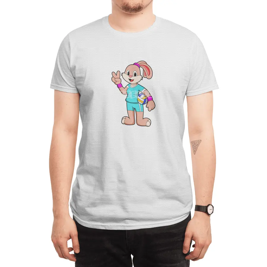 Rabbit at Sports with Volleyball Spor T-Shirt