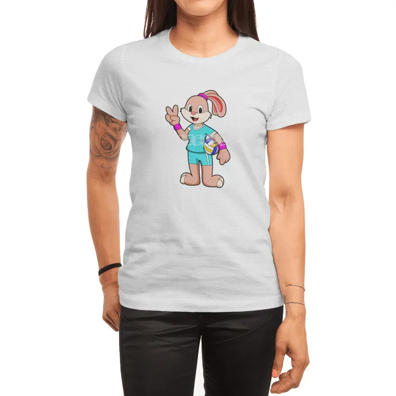 Rabbit at Sports with Volleyball Spor T-Shirt