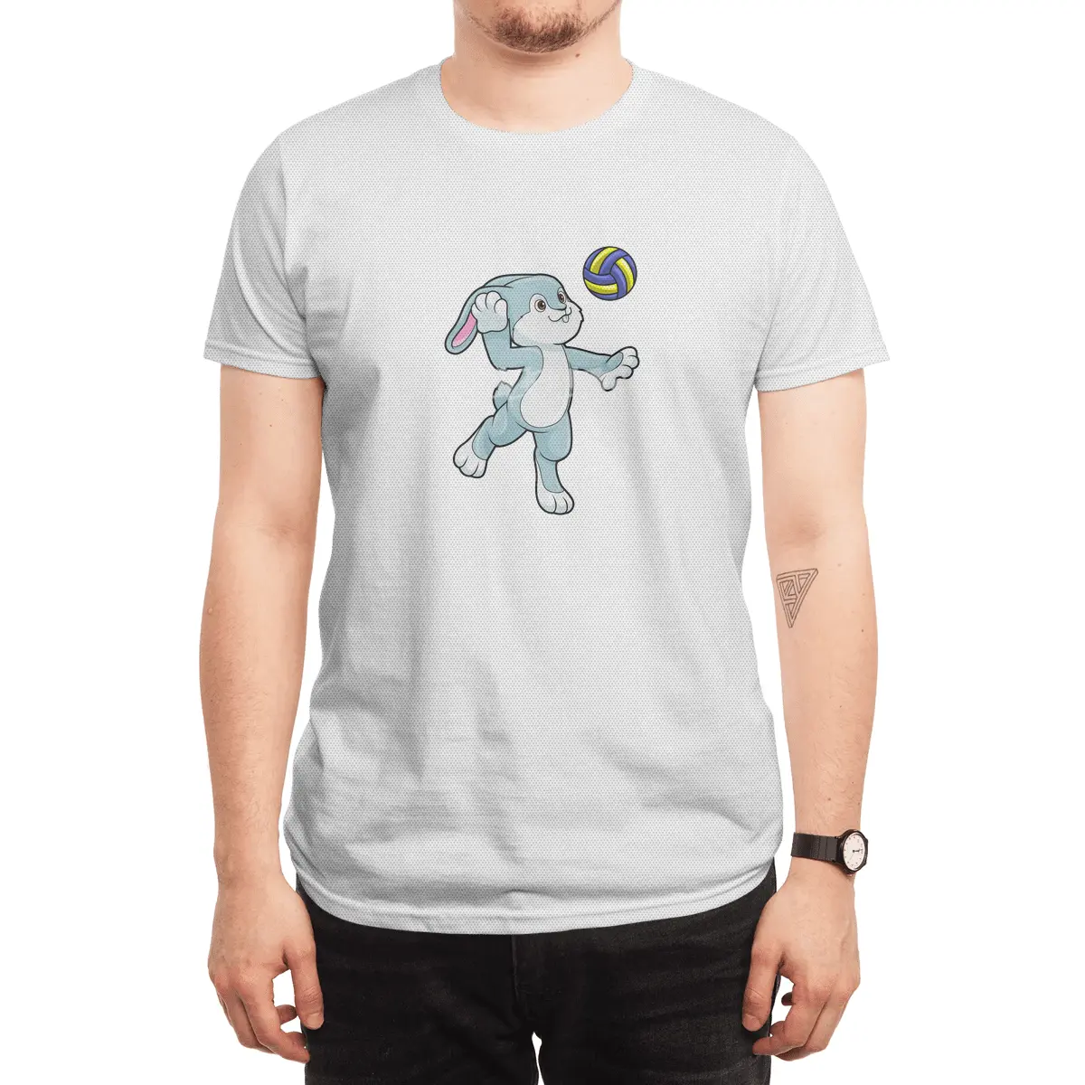 Rabbit at Sports with Volleyball Spor T-Shirt