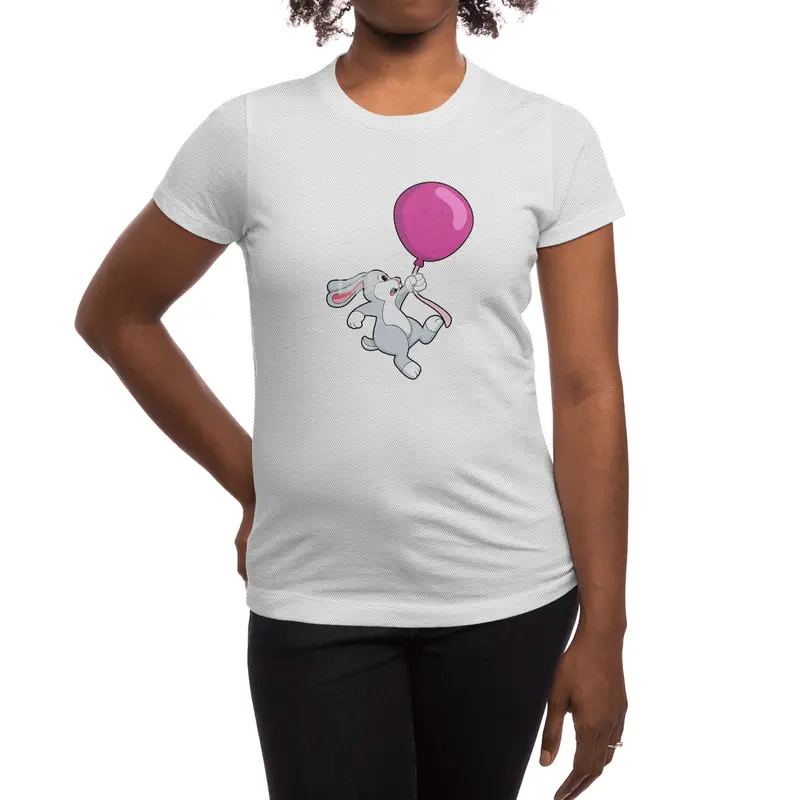 Rabbit with Balloon Spor T-Shirt