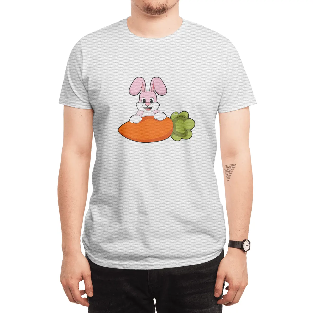 Rabbit with Carrot Spor T-Shirt