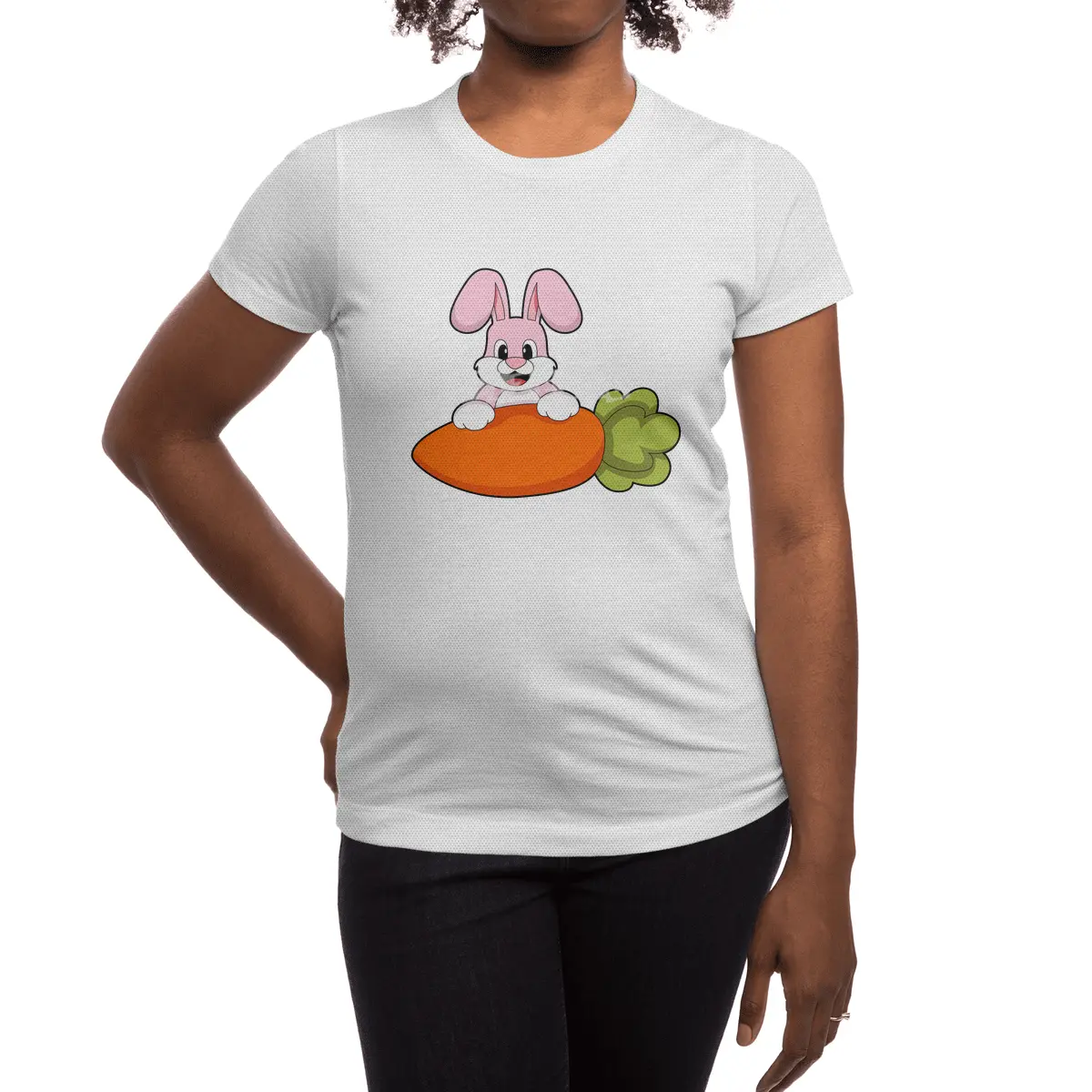 Rabbit with Carrot Spor T-Shirt