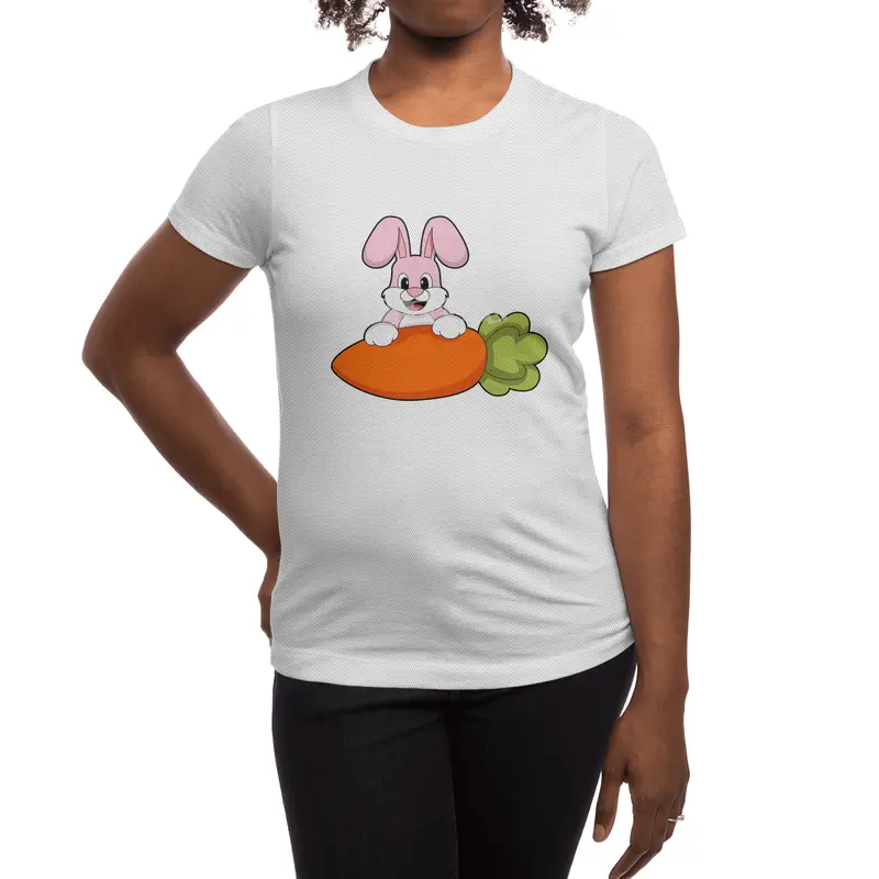 Rabbit with Carrot Spor T-Shirt