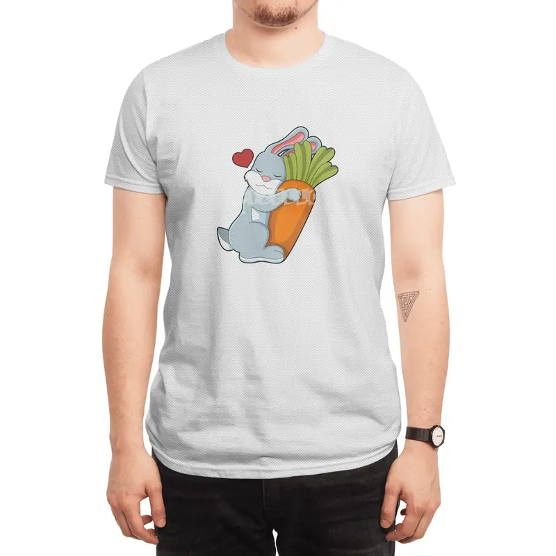 Rabbit with Carrot & Heart Spor T-Shirt