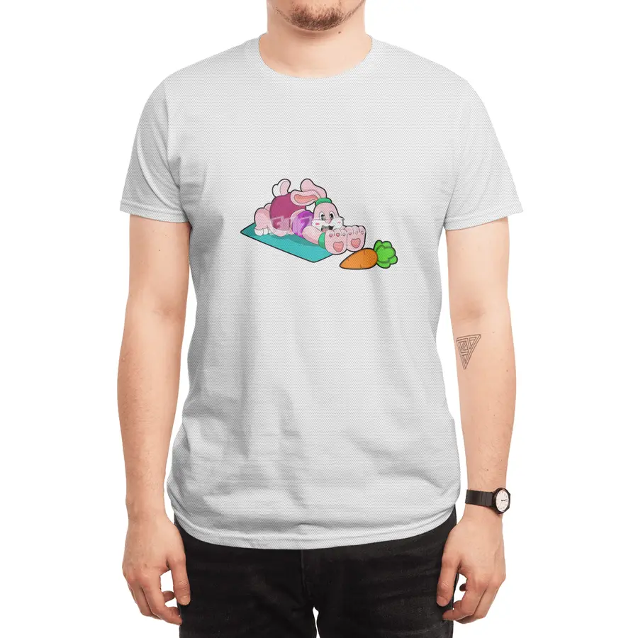Rabbit with Carrot at Yoga on Yoga mat Spor T-Shirt