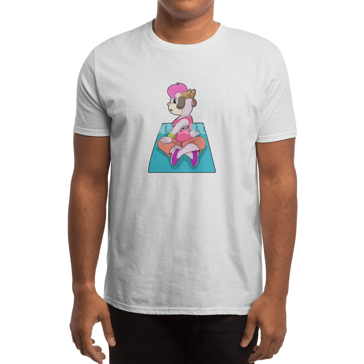 Goat at Yoga on Yoga mat Spor T-Shirt