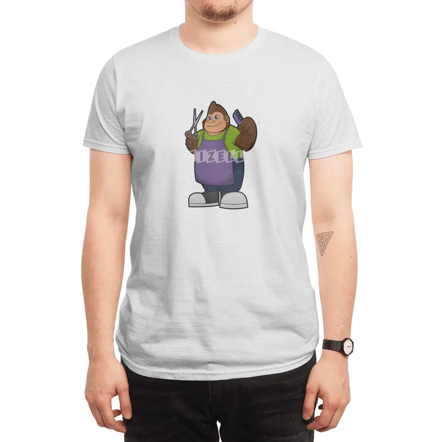 Gorilla as Hairdresser with Scissors & Comb Spor T-Shirt