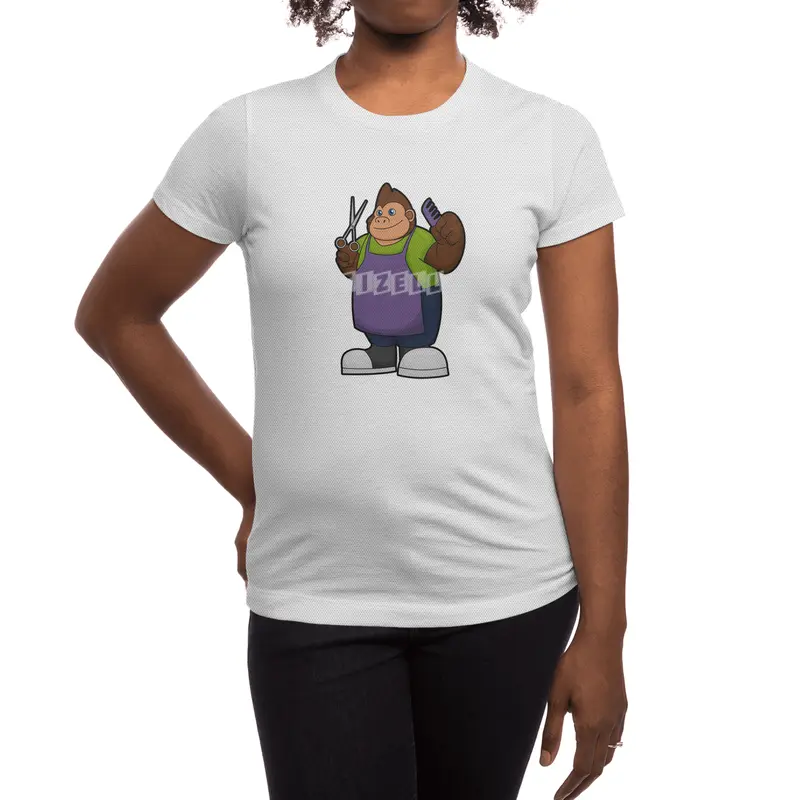 Gorilla as Hairdresser with Scissors & Comb Spor T-Shirt