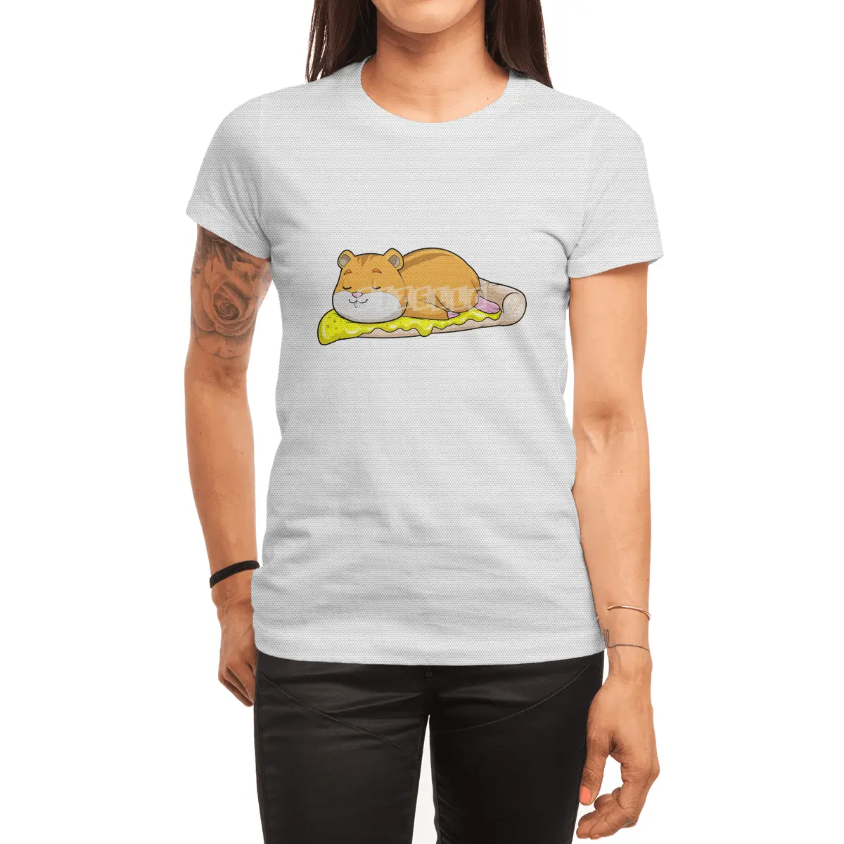 Hamster & Pizza with Cheese Spor T-Shirt
