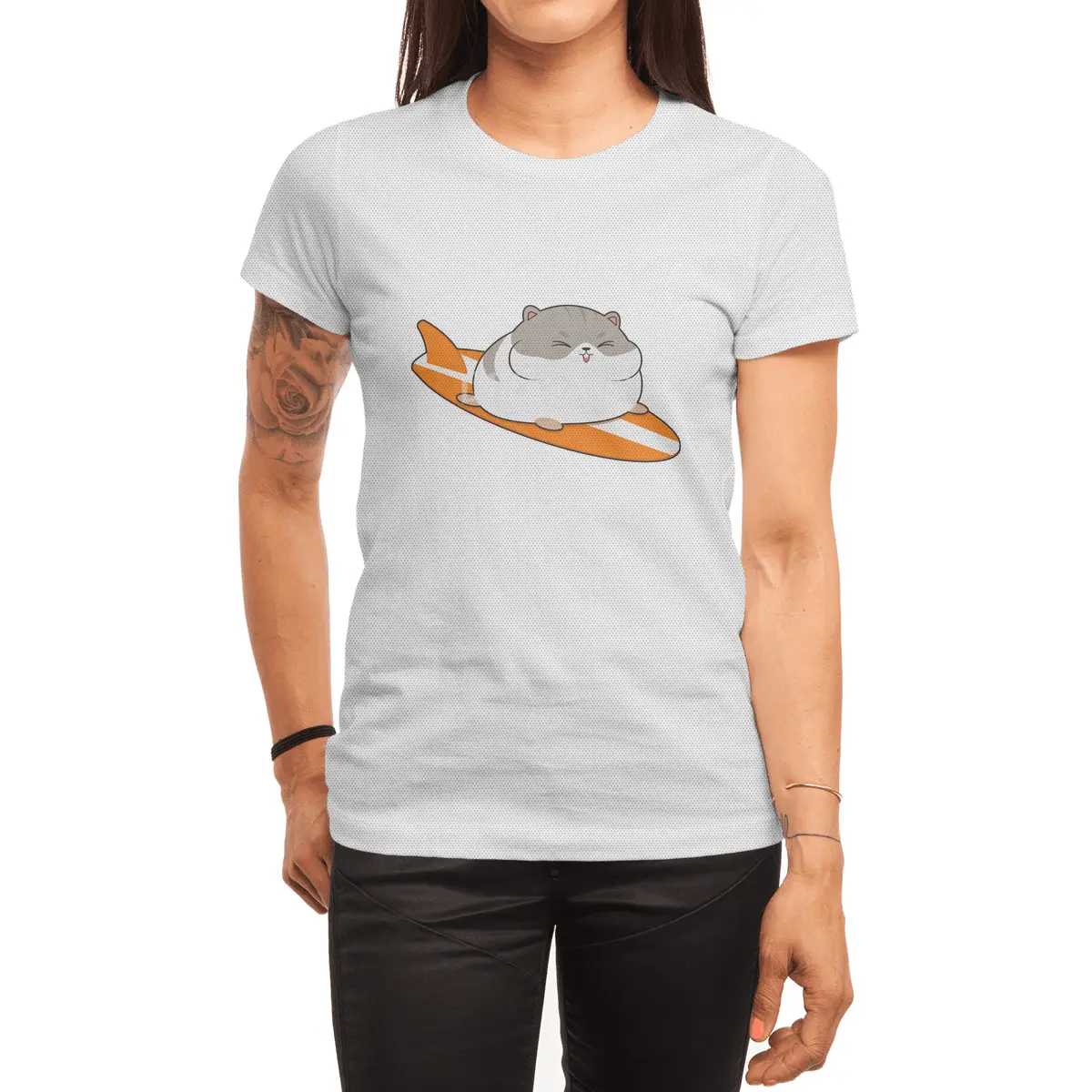 Hamster as Surfer with Surfboard Spor T-Shirt