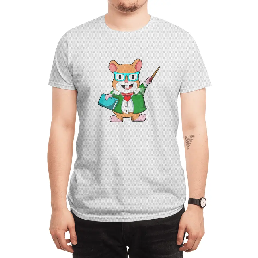 Hamster as Teacher with Book & Jacket Spor T-Shirt