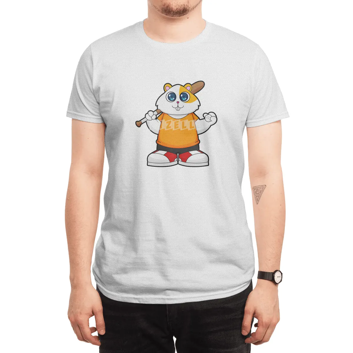 Hamster at Baseball with Baseball bat Spor T-Shirt