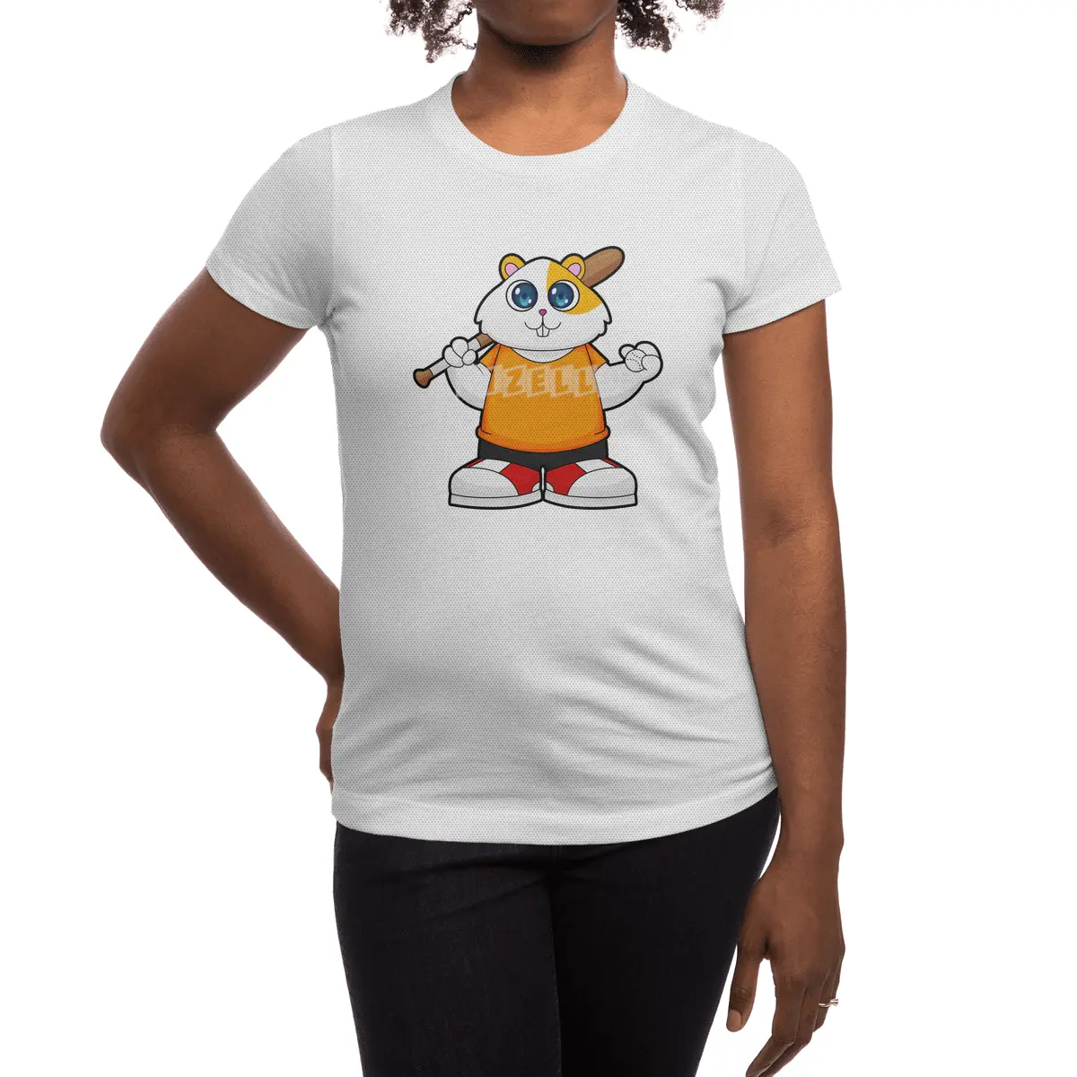Hamster at Baseball with Baseball bat Spor T-Shirt