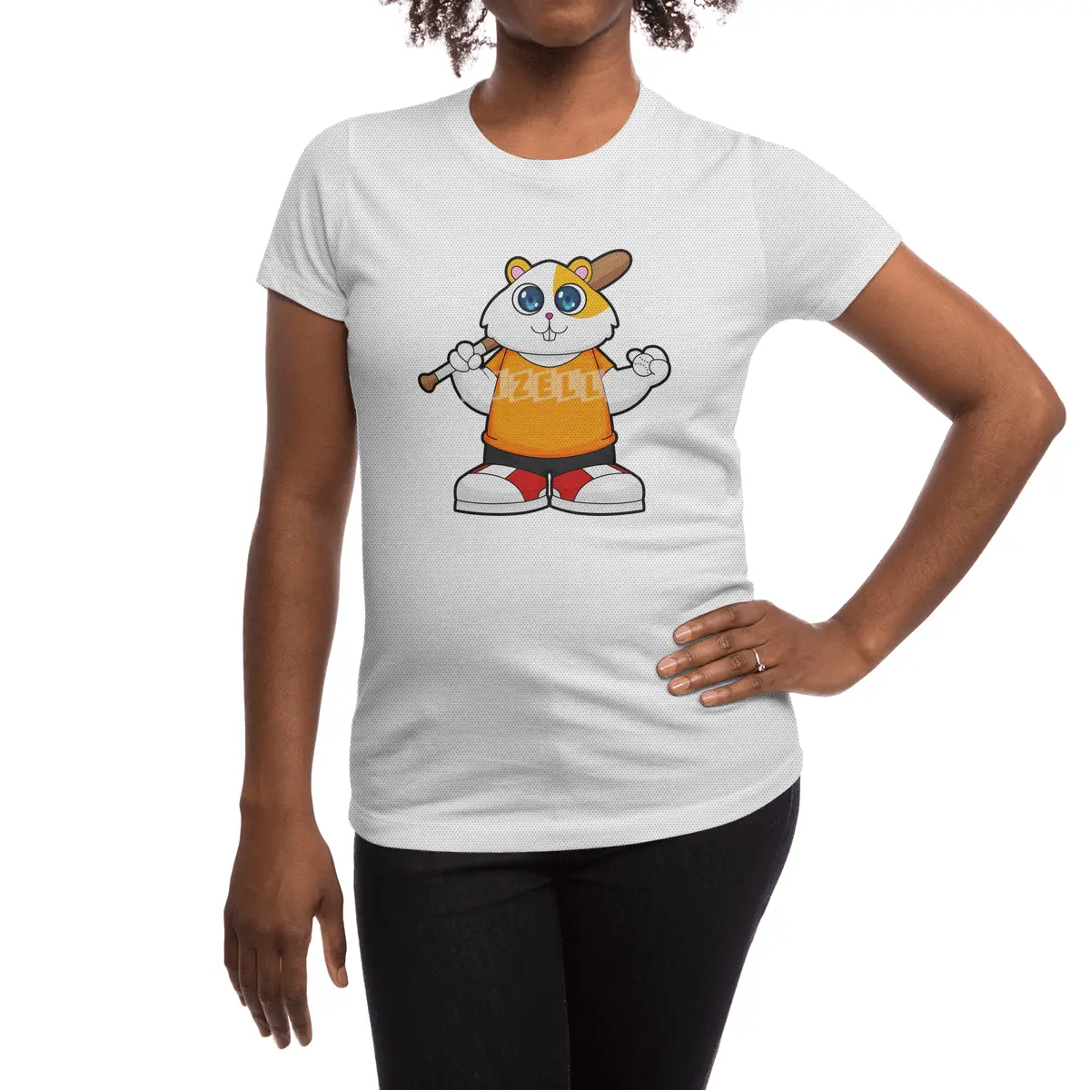 Hamster at Baseball with Baseball bat Spor T-Shirt