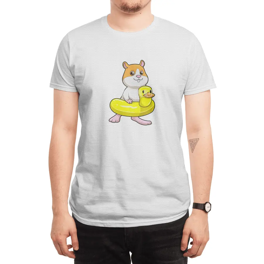Hamster at Beach with Duck as Swim ring Spor T-Shirt