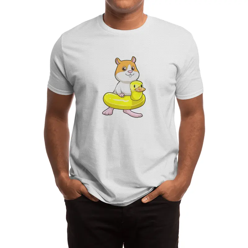 Hamster at Beach with Duck as Swim ring Spor T-Shirt