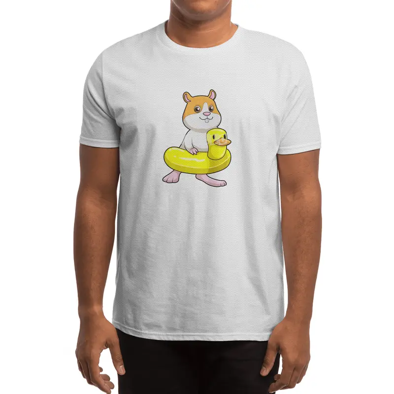 Hamster at Beach with Duck as Swim ring Spor T-Shirt