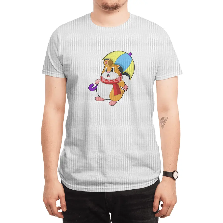 Hamster at Rain with Umbrella Spor T-Shirt