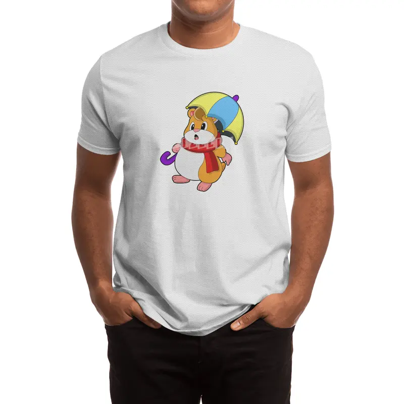 Hamster at Rain with Umbrella Spor T-Shirt