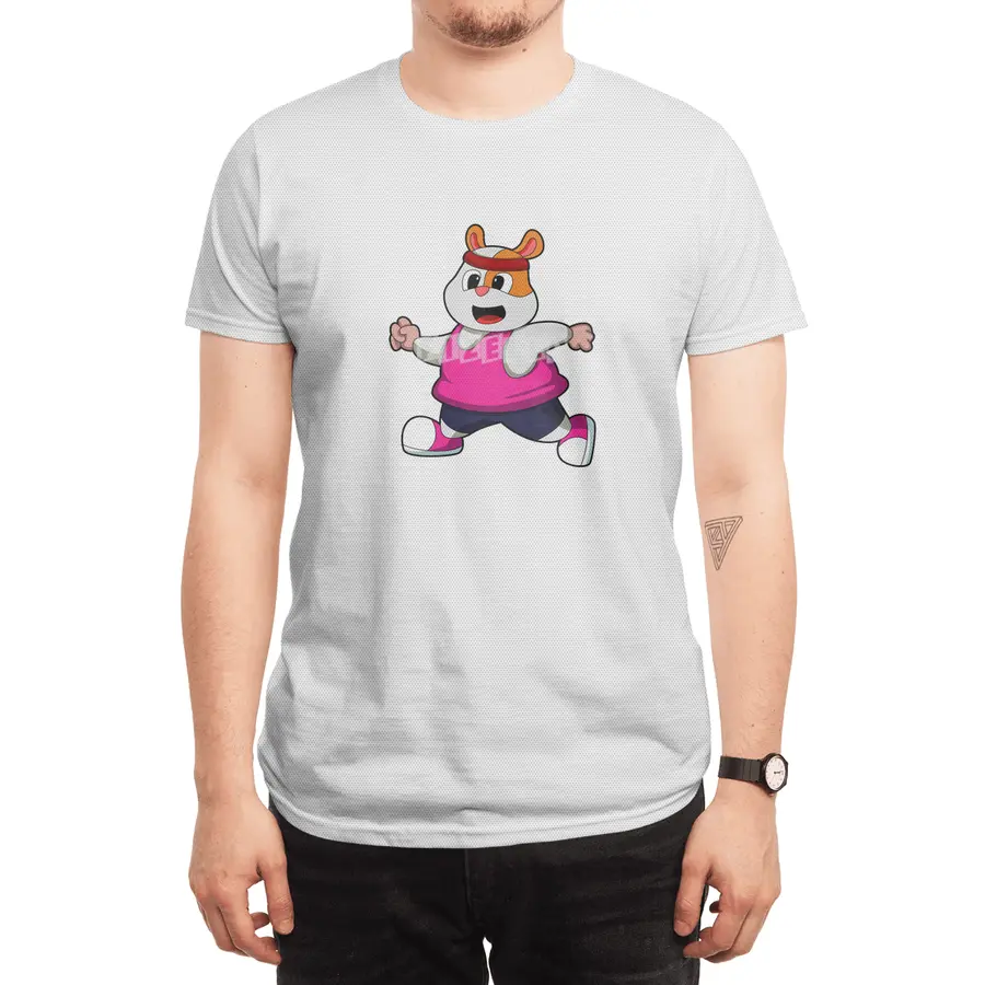 Hamster at Running with Headband Spor T-Shirt