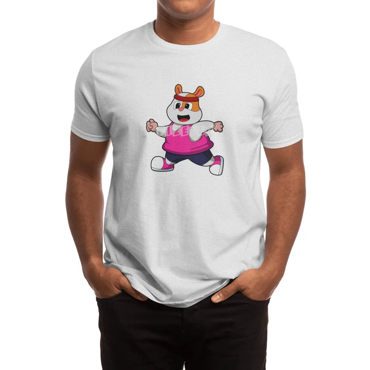 Hamster at Running with Headband Spor T-Shirt