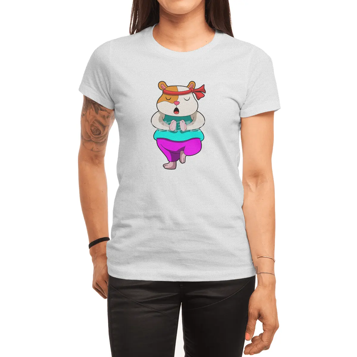 Hamster at Yoga stretching exercises Spor T-Shirt
