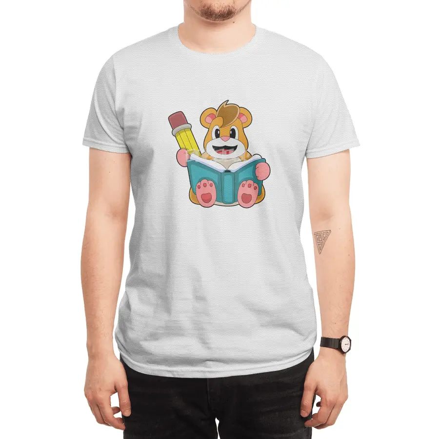 Hamster with Book & Pen Spor T-Shirt