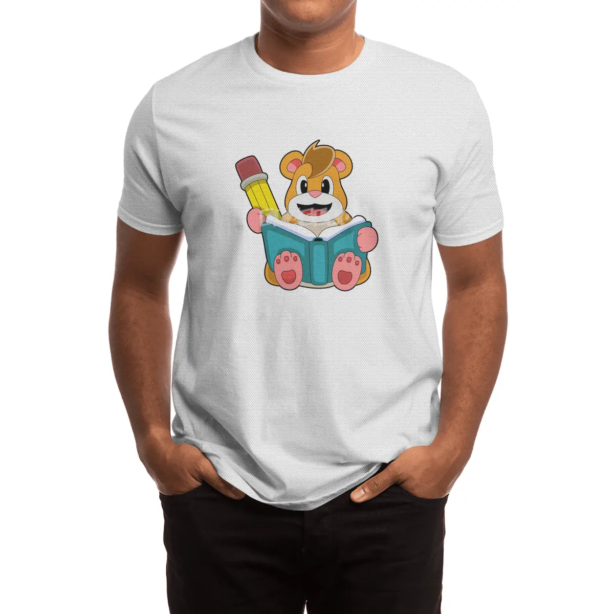 Hamster with Book & Pen Spor T-Shirt