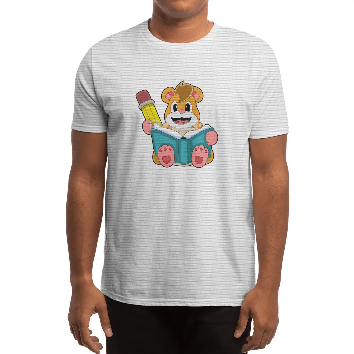 Hamster with Book & Pen Spor T-Shirt