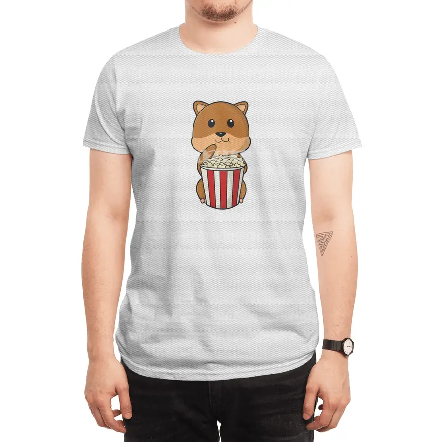Hamster with Cone of Popcorn Spor T-Shirt