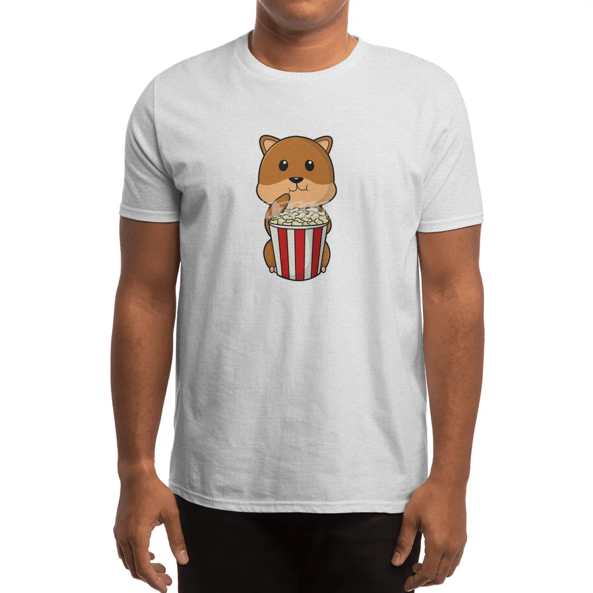 Hamster with Cone of Popcorn Spor T-Shirt