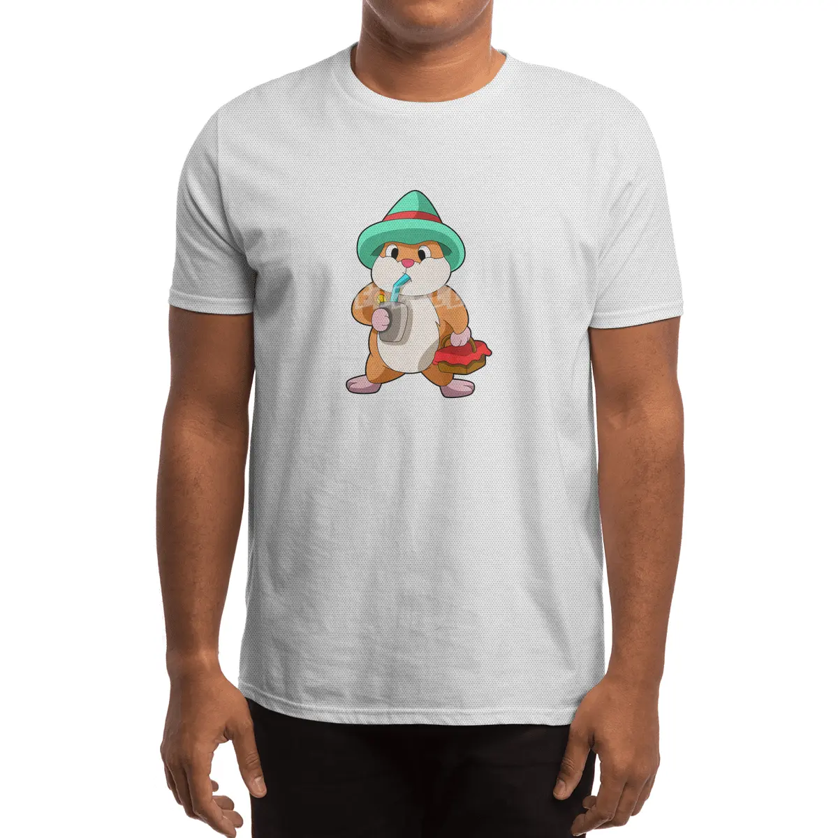 Hamster with Food and Drink Spor T-Shirt