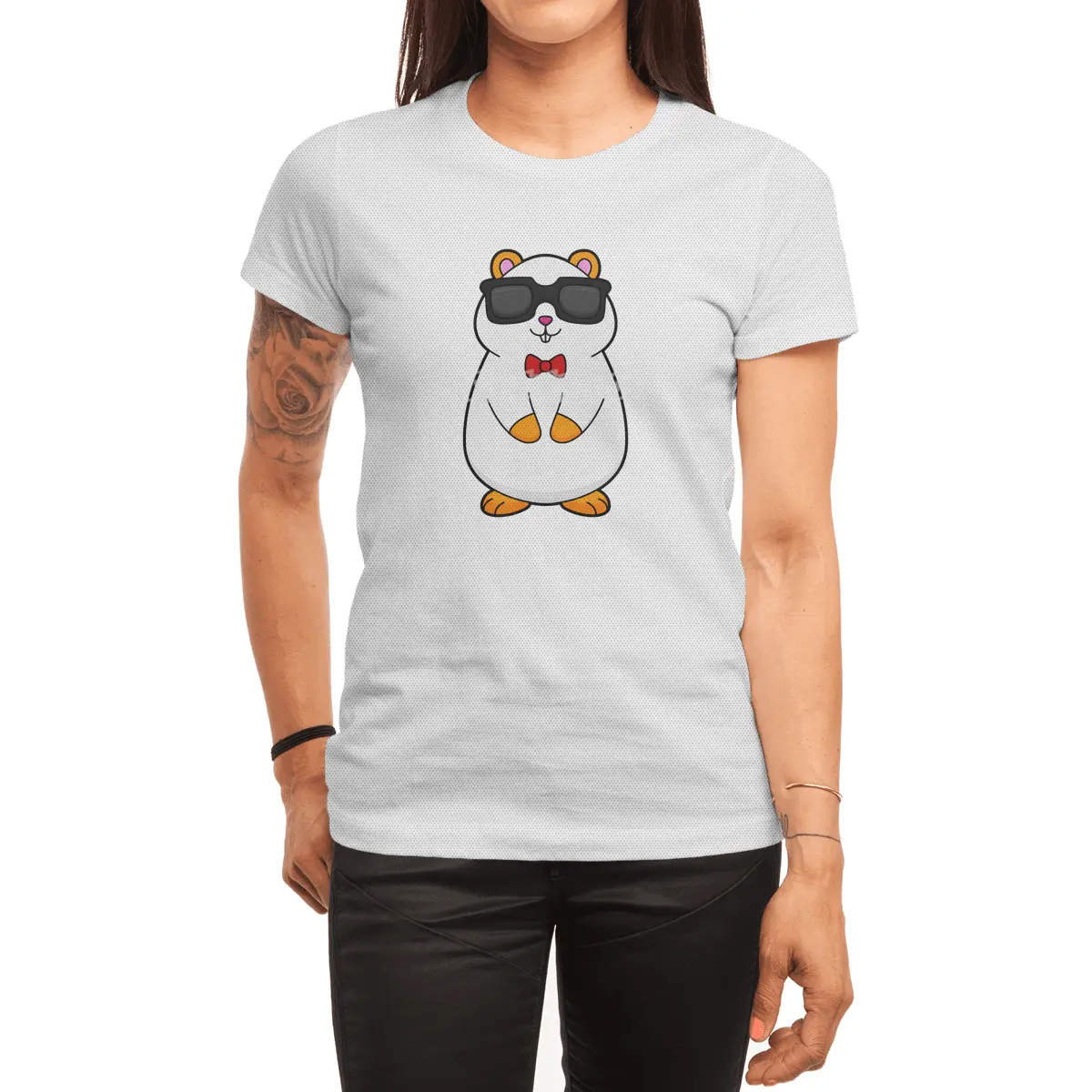 Hamster with Sunglasses & Bow tie Spor T-Shirt