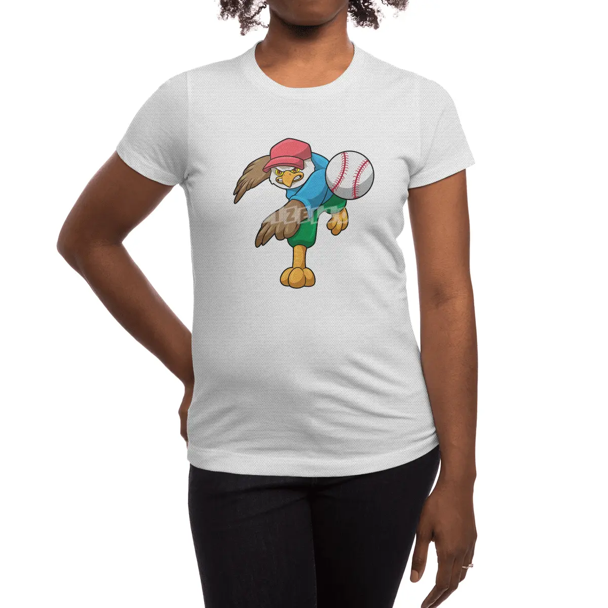 Hawk at Baseball with Baseball bat Spor T-Shirt